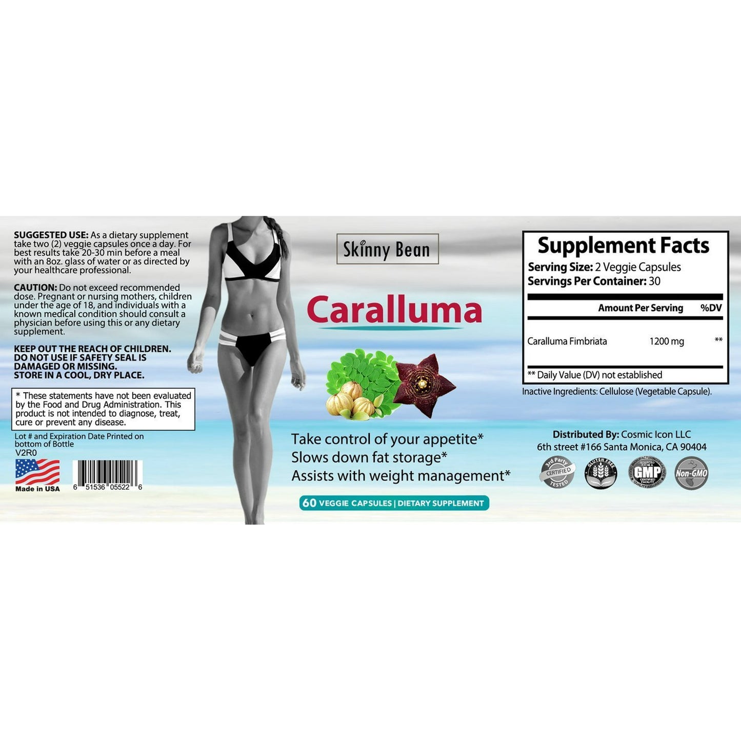 STRONG 1200mg CARALLUMA FIMBRIATA Extract Best for Weight Loss Vegan Appetite Suppressant Diet Pills