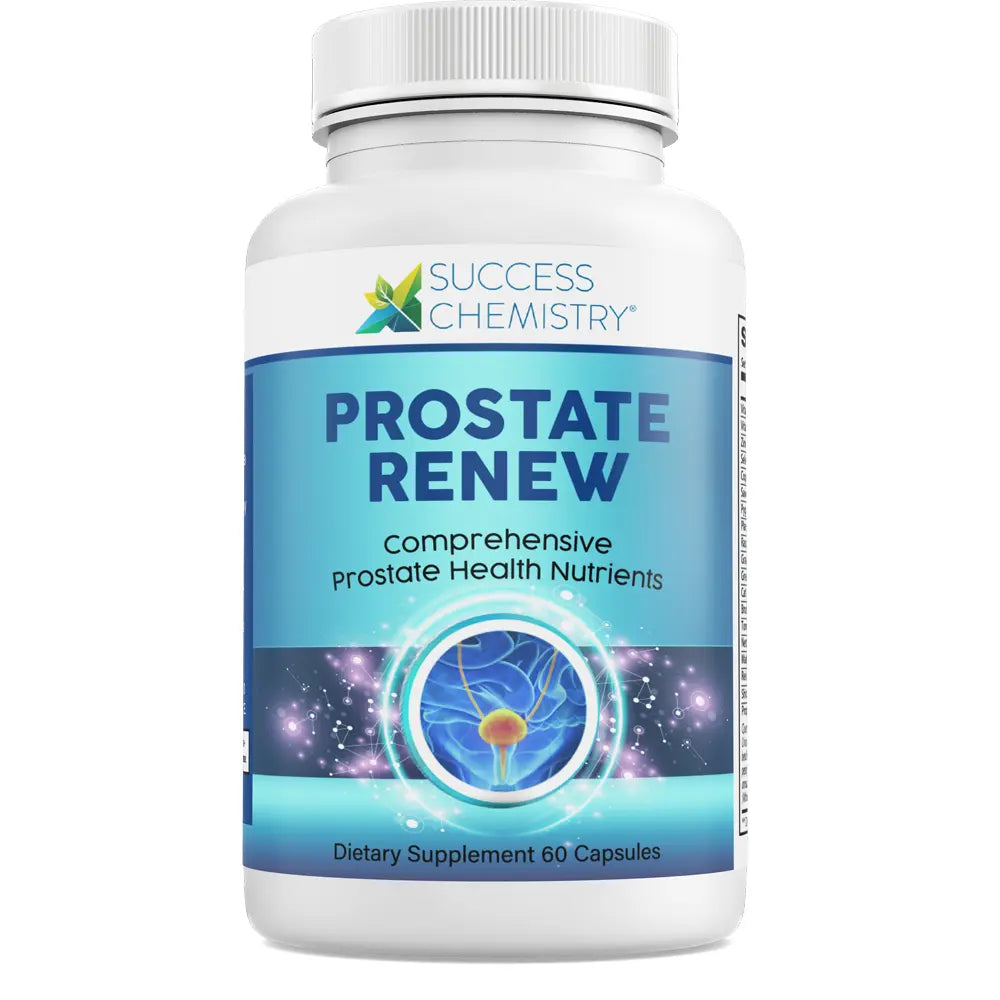 Prostate Renew™ Supports Prostate & Urinary Health - Supports Urine Flow - Fewer Bathroom Trips - Promote Sleep & Bladder - With Saw Palmetto - 60 Vegi Caps Success Chemistry