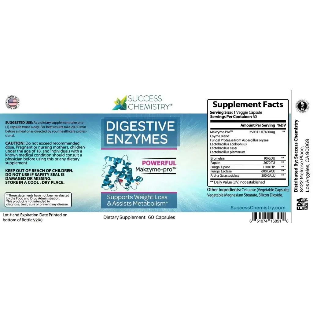 Success Chemistry Digestive Enzymes with probiotics - digestive enzymes probiotics prebiotics